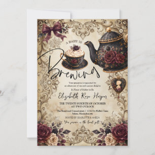 Invitation Baby-Shower Halloween est en route Vintage Gothiqu