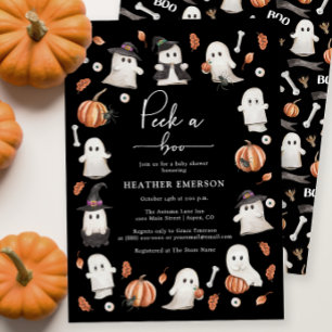 Invitation Baby shower Halloween noir