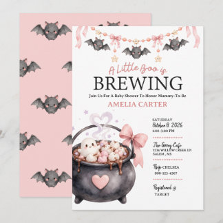 Invitation Baby Shower Halloween Une petite chauve-souris est
