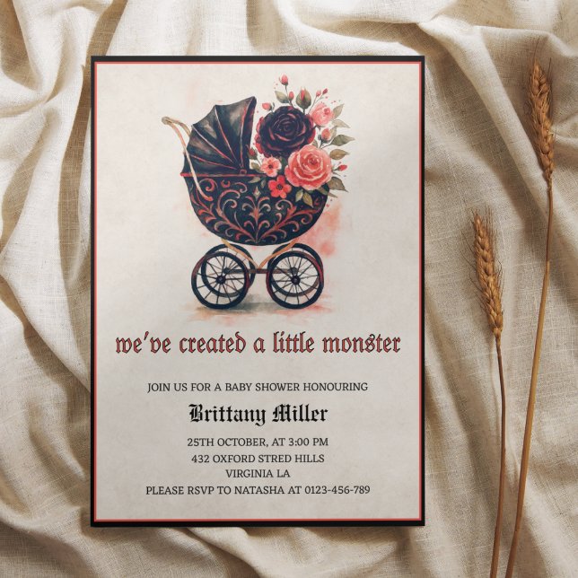 Invitation Baby shower Halloween vintage (Créateur téléchargé)
