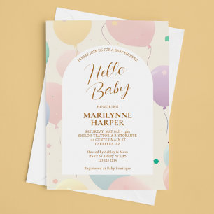 Invitation Baby shower Hello neutre par sexe
