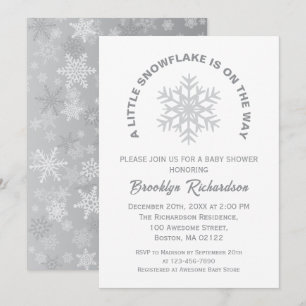 Invitation Baby shower hivernal neutre pour le genre Little S