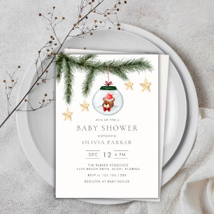 Invitation Baby shower hivernal neutre pour les hommes et les