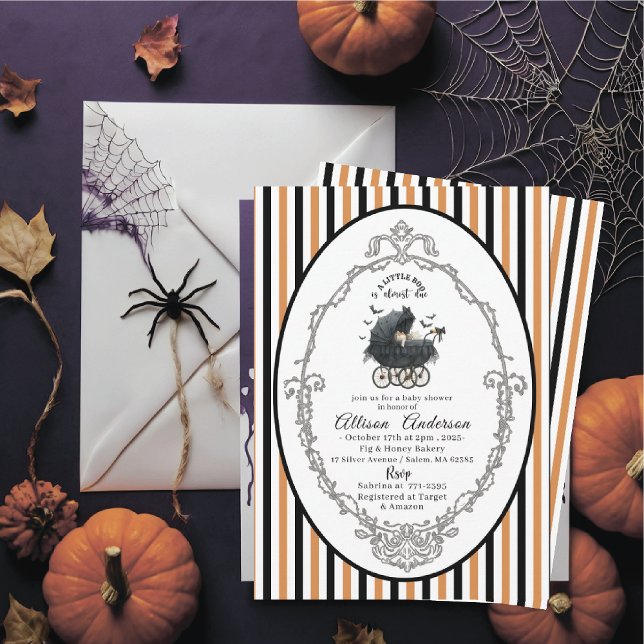 Invitation Baby shower Holloween Citrouille Little Boo (Créateur téléchargé)