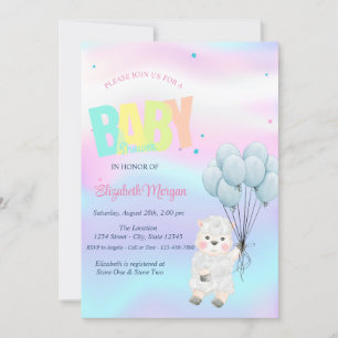 Invitation Baby shower holographique des moutons d'agneau