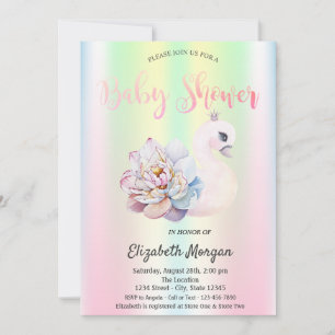 Invitation Baby shower holographique d'iridescendance de la f