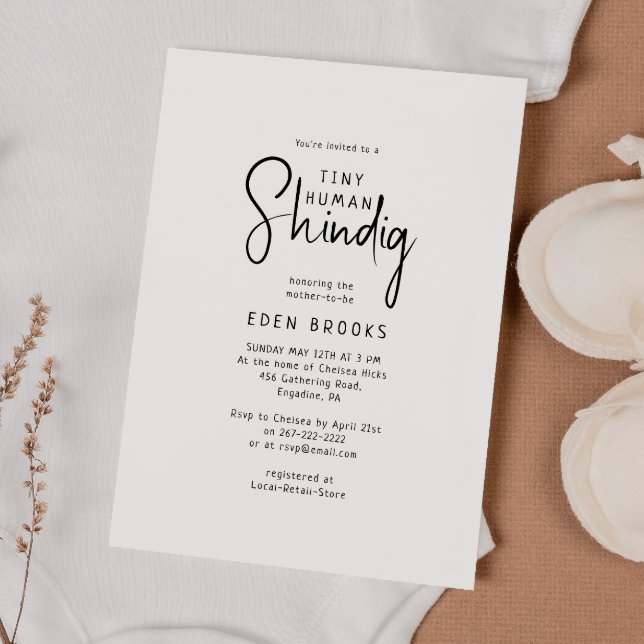 Invitation Baby shower humain minuscule et moderne simple (Créateur téléchargé)