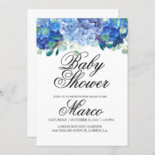 Invitation Baby shower hydrangea