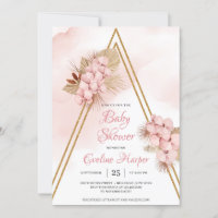 Baby shower I à orchidée rose pâle et séchée