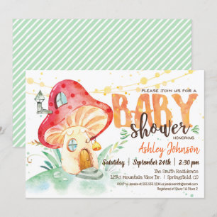 Invitation Baby shower Imaginaire Champignons