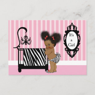 Invitation Baby Shower Impression Zèbre Afro-Américain