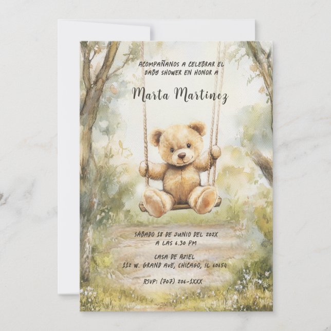 Invitation Baby shower Invitaciones imprimibles vintages (Devant)