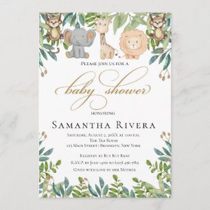 Invitation Baby shower Invitation, Baby shower Safari Jungle