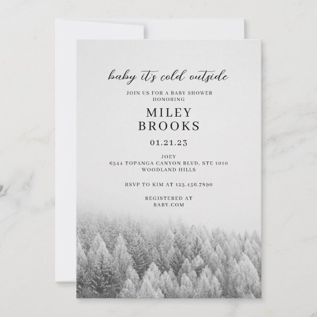 Invitation Baby shower invitation, bébé il fait froid dehors, (Devant)