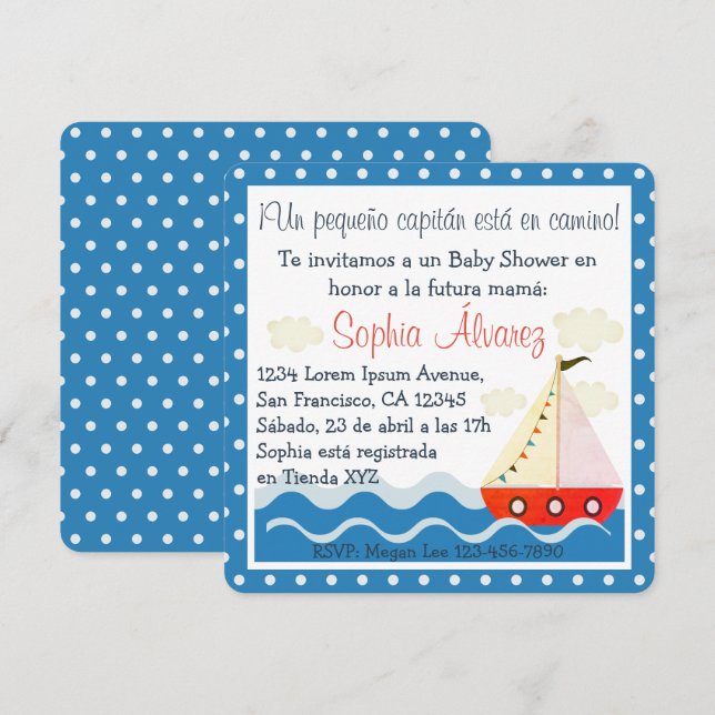 Invitation Baby shower Invitation/Invitación para Baby shower (Devant / Derrière)