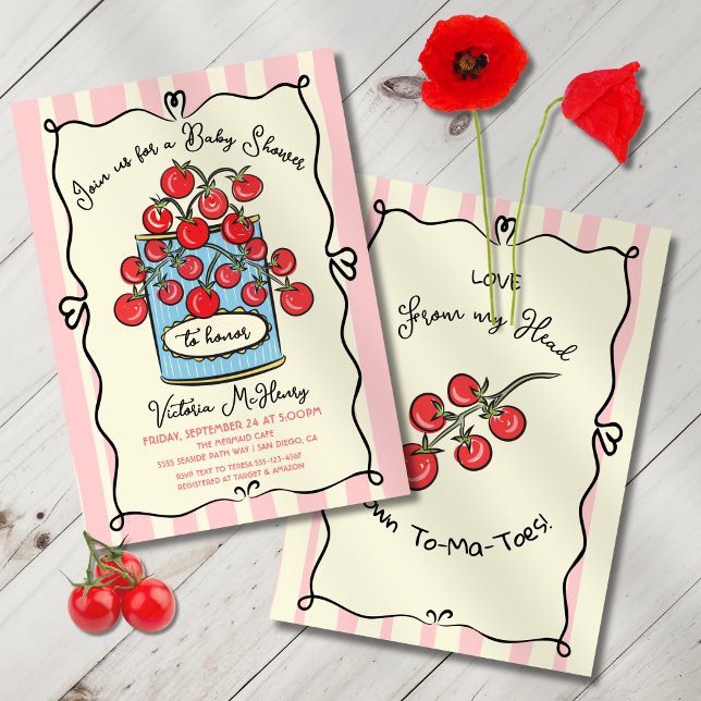 Invitation Baby shower italien de tomate cerise (Créateur téléchargé)