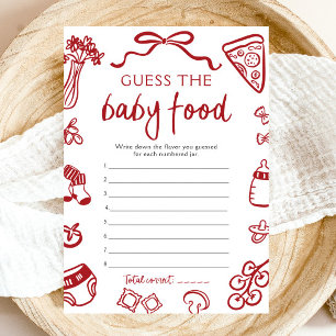 Invitation Baby Shower Italien Dessiné à la Main - Devinez la