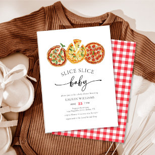 Invitation Baby shower italien Slice Baby Pizza