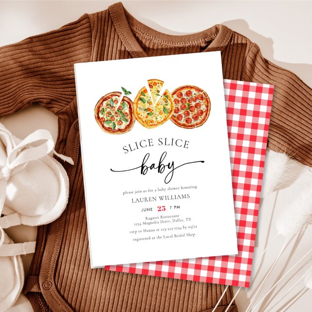 Invitation Baby shower italien Slice Baby Pizza (Créateur téléchargé)