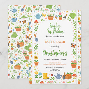 Invitation Baby Shower Jardin de Bébé en Fleur   Fleurs Migno