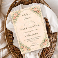 Baby Shower Jardin de Roses Rouge Vintage