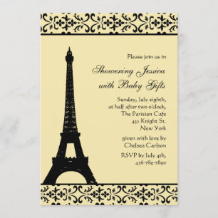 Invitation Baby shower Jaune Parisien