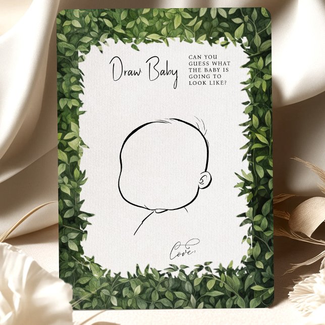 Invitation Baby shower Jeu Dessin Bébé Amusant Woodland Party (Créateur téléchargé)