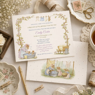 Invitation Baby Shower Jour de Lessive Vintage