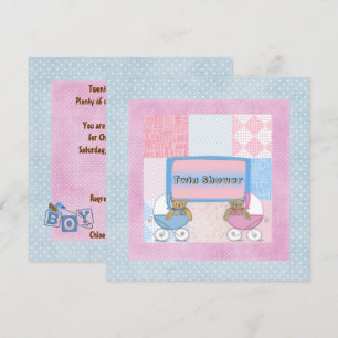 Invitation Baby shower jumeau