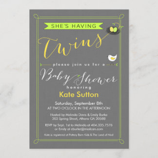Invitation Baby shower jumeau