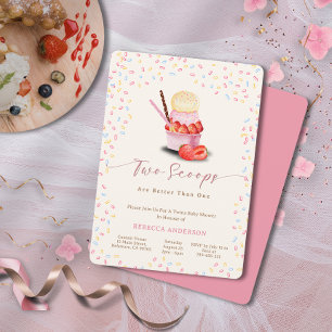 Invitation Baby shower jumeaux   Deux Scoops Sont Meilleurs Q