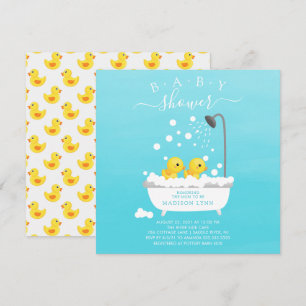 Invitation Baby shower jumeaux en caoutchouc