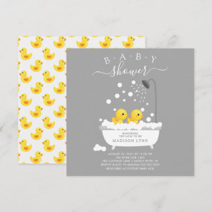 Invitation Baby shower jumeaux en caoutchouc