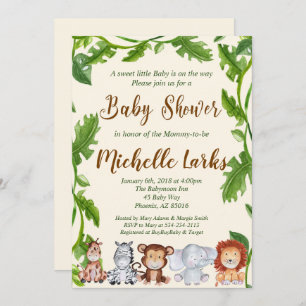 Invitation Baby shower Jungle, invitation Safari