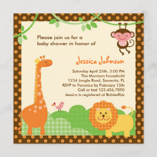 Invitation Baby shower Jungle Safari