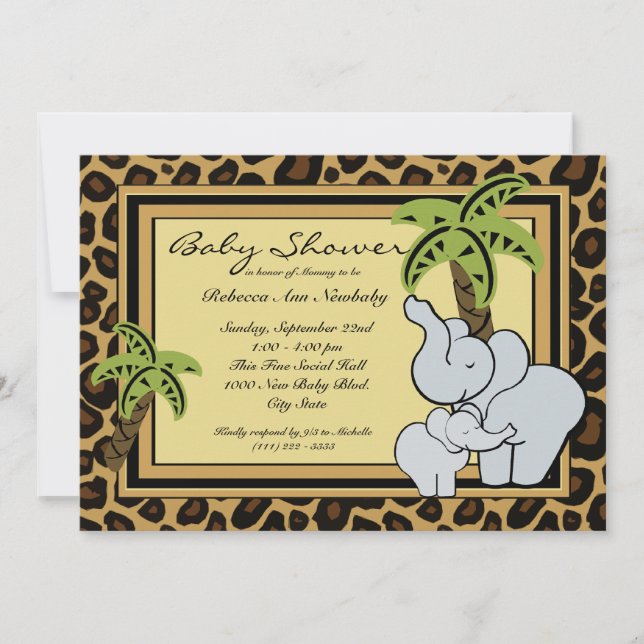 Invitation Baby shower Jungle Safari (Devant)
