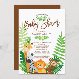 Invitation Baby shower Jungle Safari moderne