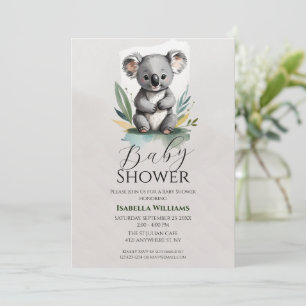 Invitation Baby shower Koala simple