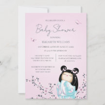 Baby shower Kokeshi Doll Cherry Blossoms