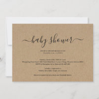 Invitation Baby shower Kraft