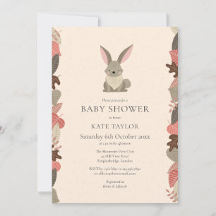 Invitation Baby shower lapin en bois mignon / Saupoudrer