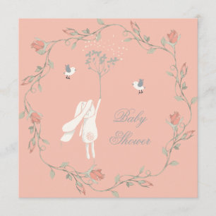 Invitation Baby shower lapin et couronne