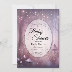Invitation Baby shower Lavande magique Fairy Lights