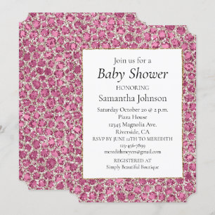 Invitation Baby shower léopard de Parties scintillant rose br