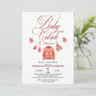 Invitation Baby Shower Ligne de vêtements Bébé il fait froid 