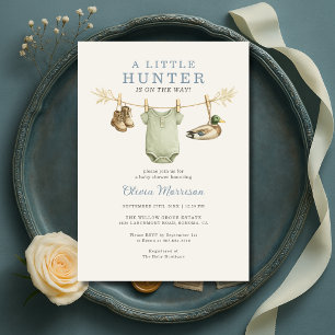 Invitation Baby Shower Linge de Chasse au Canard
