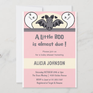 Invitation Baby shower Little Boo pour Halloween