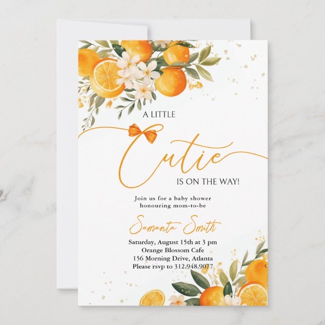Invitation Baby shower Little Cutie (Devant)