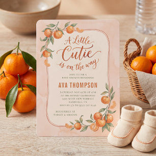 Invitation Baby Shower Little Cutie Orange
