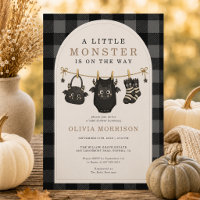 Baby Shower Little Monster Gingham Linge de Bébé